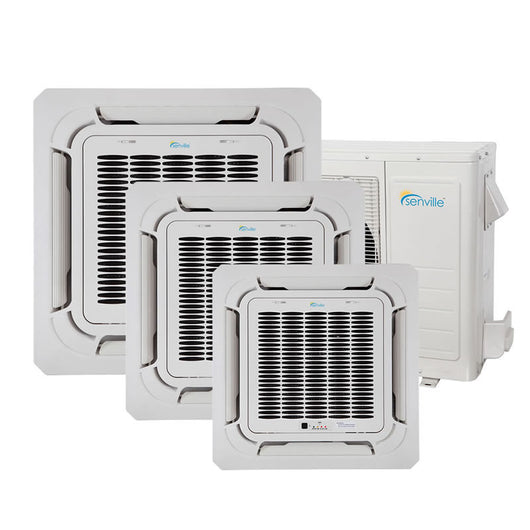 Senville Ceiling Cassette 36000 BTU 22 Seer Tri Zone 12K/12K/12K Air Conditioner Heat Pump - A&A Mini Splits