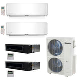 Klimaire 4-Zone 50K BTU 20 Seer 9-18K Wall 18-18K Ducted AC Mini Split Heat Pump lineset kits Quad Zone KMIR545-E09-E18-2DP18 - A&A Mini Splits