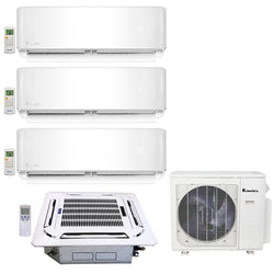 Klimaire 4-Zone 38K BTU 22 Seer 9-9-12K Wall 18k Ceiling AC Mini Split Heat Kits Quad Zone KMIR436-2E09-E12-TR18 - A&A Mini Splits