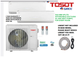 TOSOT by GREE 2 Zone  Mini Split AIR Conditioner Heat Pump 18,000 BTU with 9,000 & 12,000 BTU Wall Unit 22 SEER Energy Star Toshiba Compressor 5 Year Warranty - A&A Mini Splits