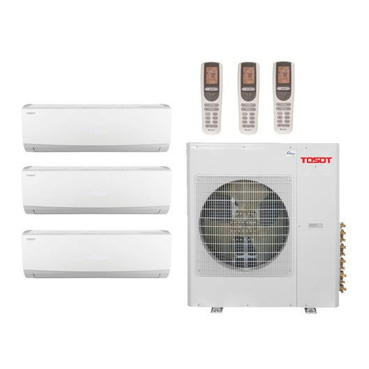 TOSOT by GREE 3 Zone Mini Split AIR Conditioner Heat Pump 24,000 BTU 9K-9K-12K Wall Unit 21 SEER Energy Star Toshiba Compressor 5 Year Warranty TM24ML301 - A&A Mini Splits