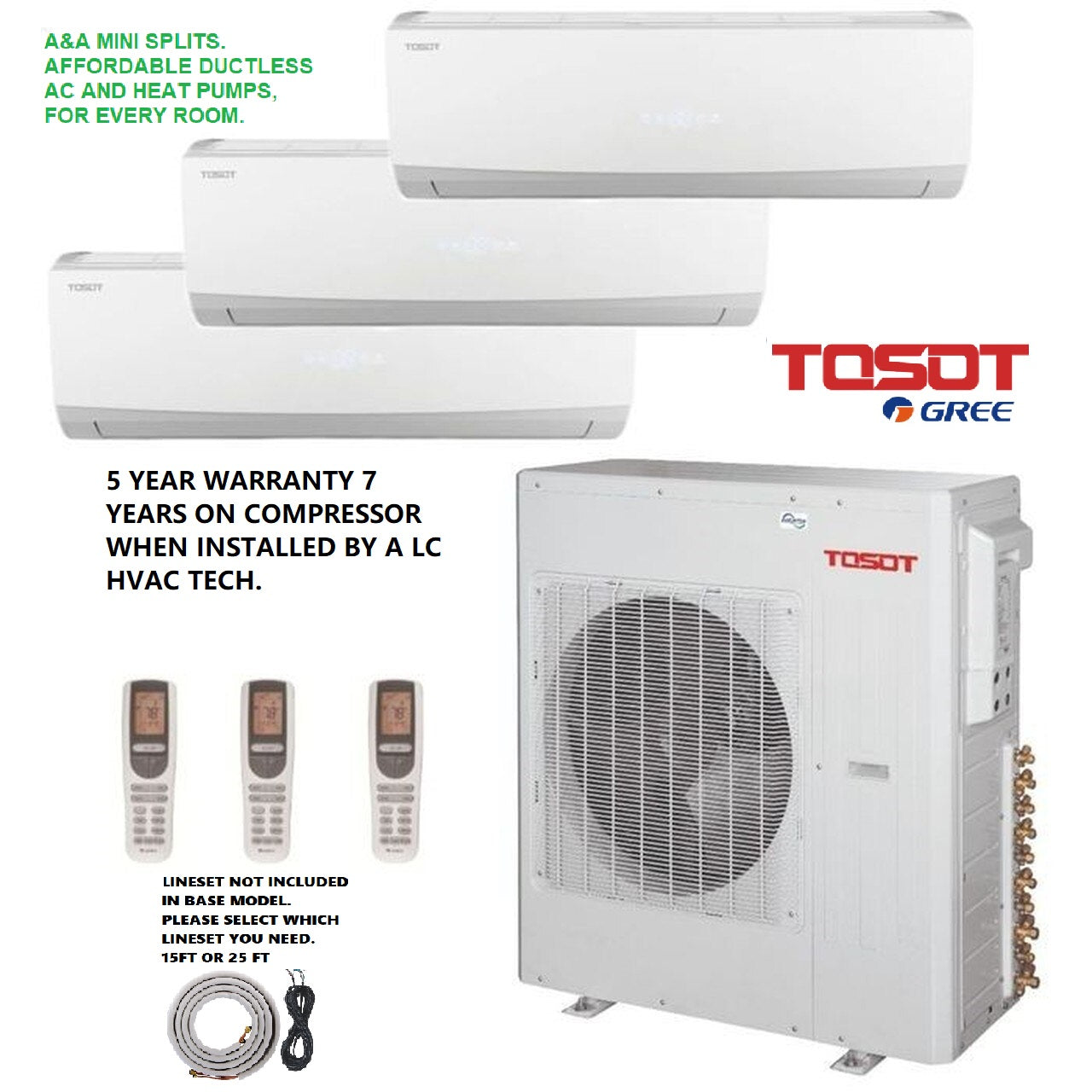 Senville 18000 BTU Dual Zone 9K/9K Mini Split AC & Heat Pump