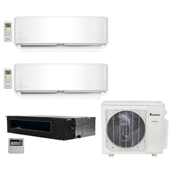 Klimaire 3-Zone 36K BTU 20 Seer 12K+18K Wall 18K Ducted AC Mini Split Heat Kits Tri Zone KMIR436-E12-E18-DP18 - A&A Mini Splits