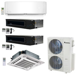 Klimaire 4-Zone 48,000 BTU 20 Seer 9K Wall 12-12K Ducted 24K ceiling AC Mini Split Heat Pump Quad Zone KMIR545-E09-2DR12-TR24 - A&A Mini Splits