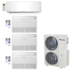 Klimaire 4-Zone 50K BTU 21 Seer 9 Wall 18+18+18K Floor AC Mini Split Heat Kits Quad Zone KMIR545-E09-3UM18 - A&A Mini Splits