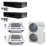 Klimaire 4-Zone 50K BTU 12-12K Ducted 18-18K Ceiling AC Mini Split Heat Pump Kits Quad Zone KMIR545-2DR12-2TR18 - A&A Mini Splits