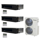 Klimaire 3-Zone 50K BTU 20 Seer 12K+24K+24K Ducted AC Mini Split Heat 15FT Kits Tri Zone KMIR545-2DP18-DP24 - A&A Mini Splits