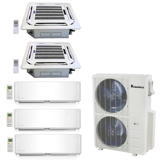 Klimaire 5-Zone 50K BTU 21 Seer 9-9-9K Wall 18-18K Ceiling AC Mini Split Heat Kits 5 Zone KMIR545-3E09-2TR18 - A&A Mini Splits
