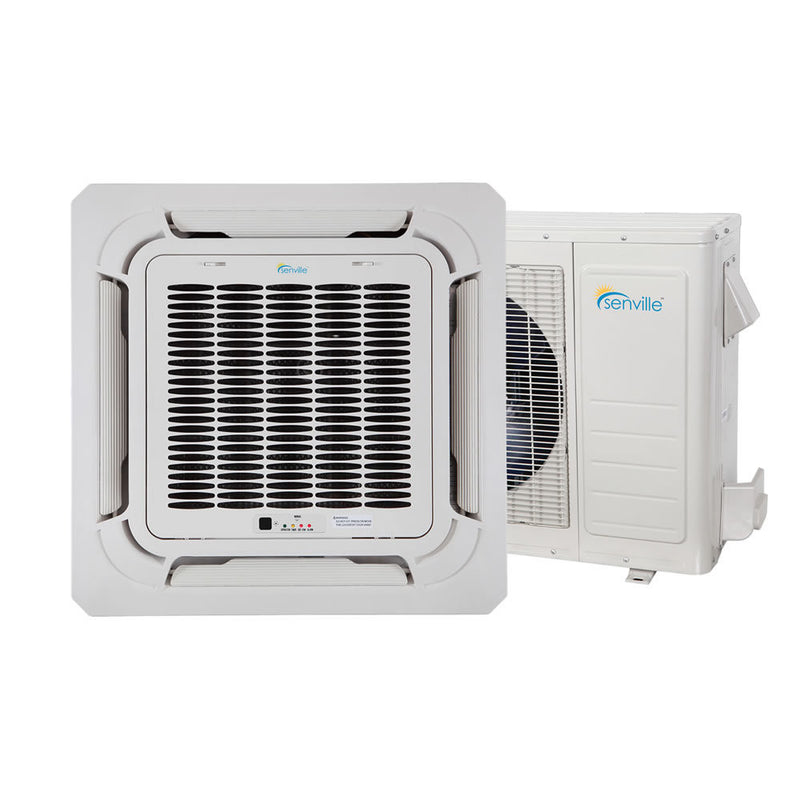 Senville Ceiling Cassette 18000 BTU 21 SEER Mini Split AC u0026 Heat – Au0026A Mini  Splits