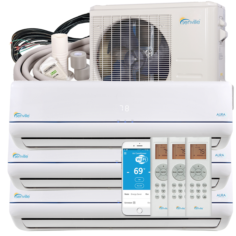 Senville Aura 27000 BTU Tri Zone 9000 BTU X3 Air Conditioner Heat