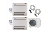 Klimaire 30K 2-Zone 18K x2 Console Fan 22 SEER Ductless Multi-Zone Air Conditioner Heat KIT 208-230V  KMIR327-H217 + KFIM018-H2 x2 - A&A Mini Splits